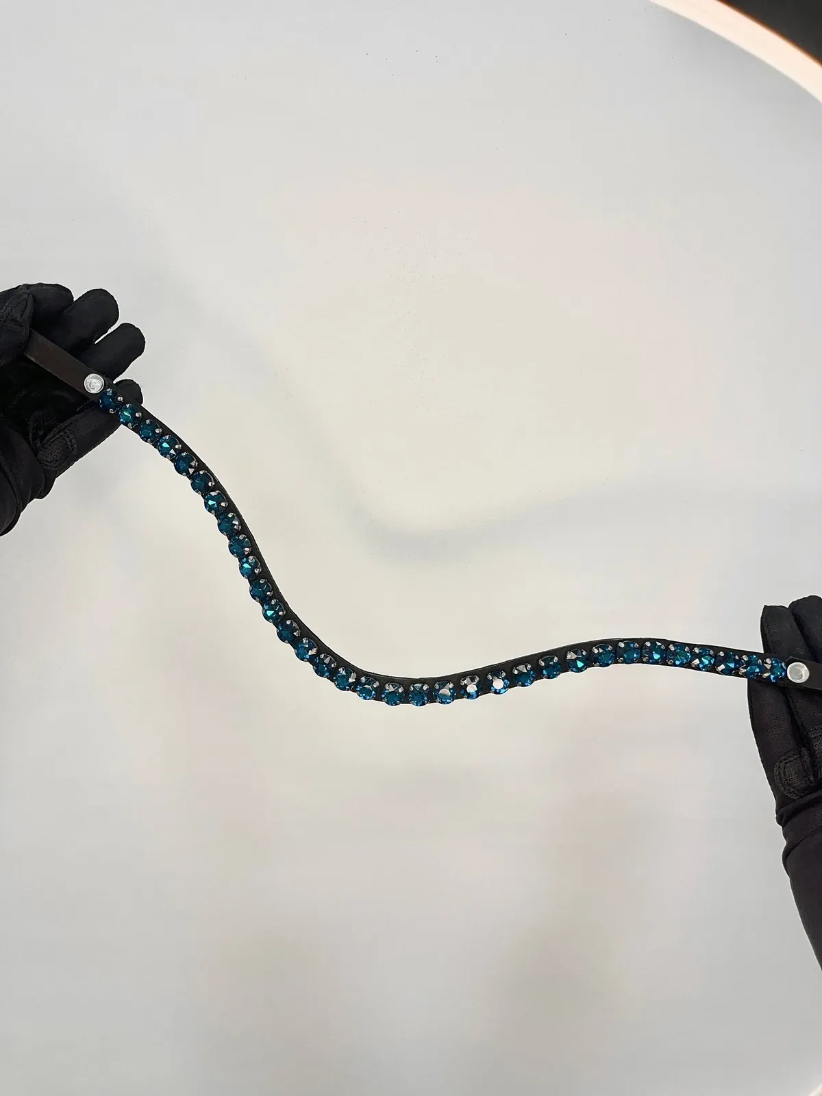 Налобник Kalipso со стразами темно-морского цвета, размер full (43 см)