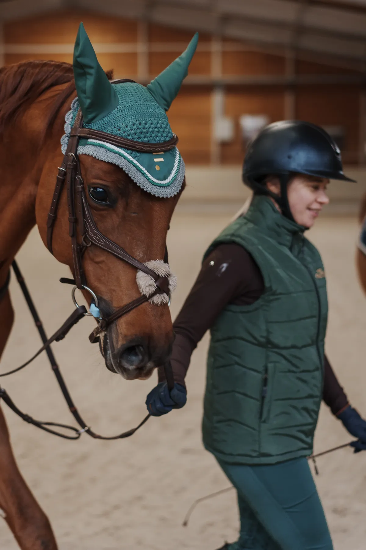 Утепленный зеленый жилет HorseFactor Film Collection  (xs)