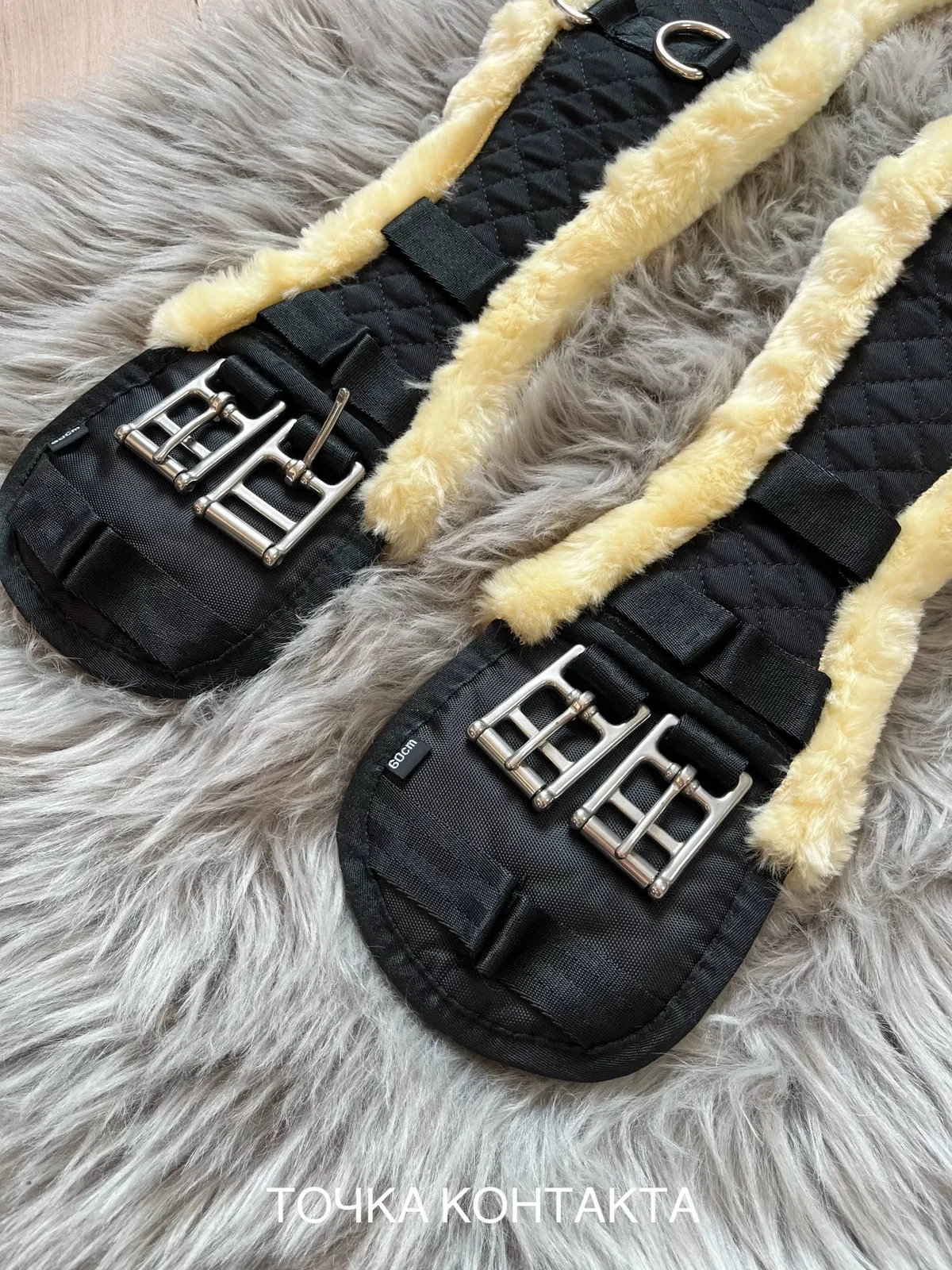 Подпруга с искусственным мехом 60 см без резинок