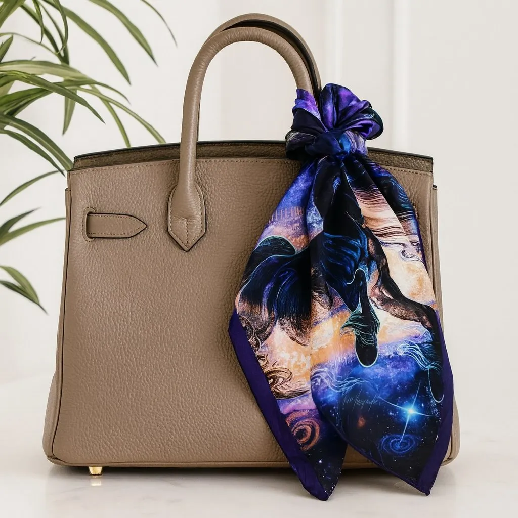 Платок с лошадью коллекция GALAXY большой 90*90 SHEIKH HORSE BRAND