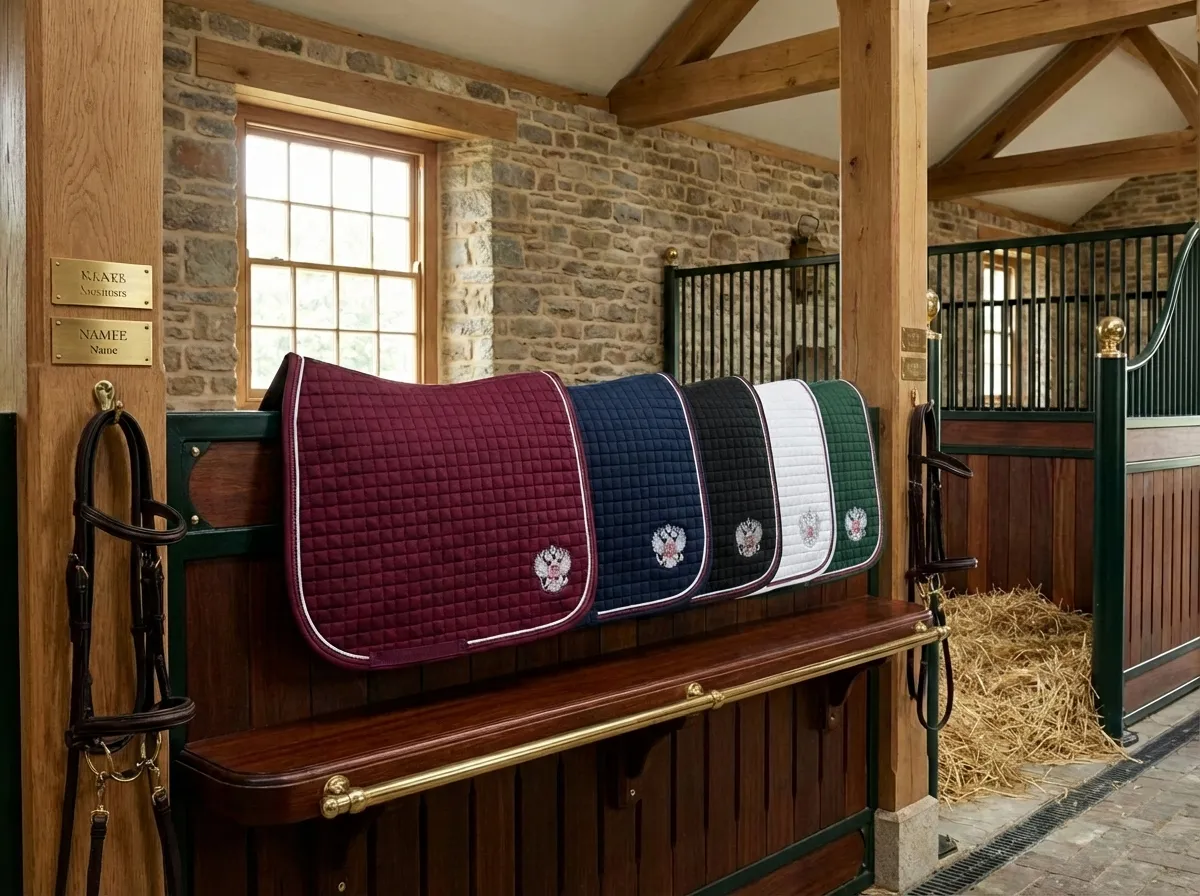 Вальтрап выездковый Российская Федерация для конного спорта ОколоКони, цвет синий, мелкая стежка