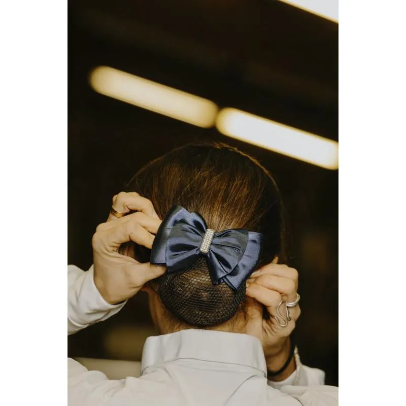 Заколка-бант со стразами и сеточкой EQUITHEME Rhinestone, Ekkia