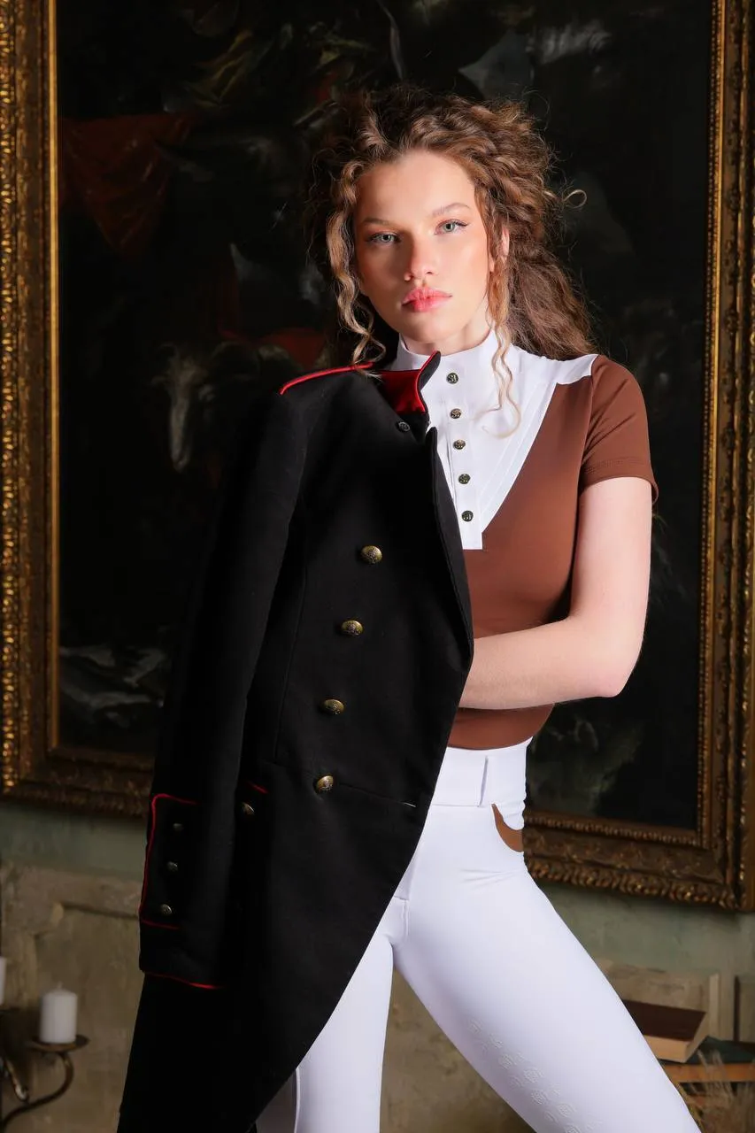 Стартовое поло для верховой езды, конного спорта SHEIKH HORSE BRAND, коллекция ФОРЕСТ, коричневый, р-р M