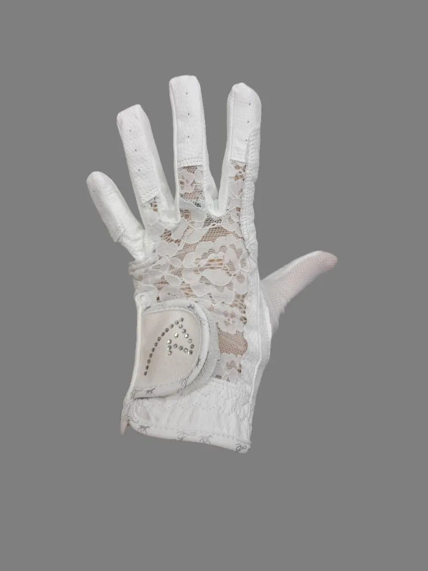 Перчатки для верховой езды Tasmanya летние, с кружевной вставкой XS