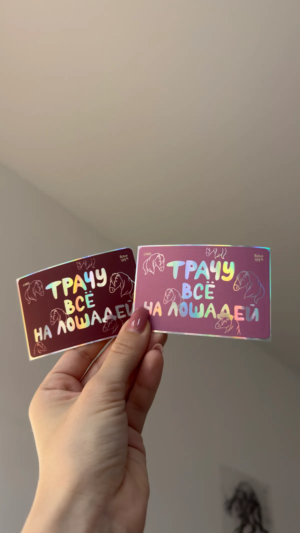 Стикер на банковскую карту "Лошади"; Наклейка на карту