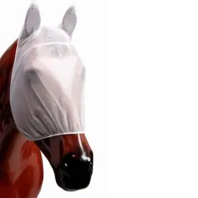 Антимоскитная маска от насекомых для лошадей белая (М)