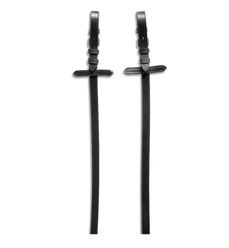 Поводья York кожанные черные