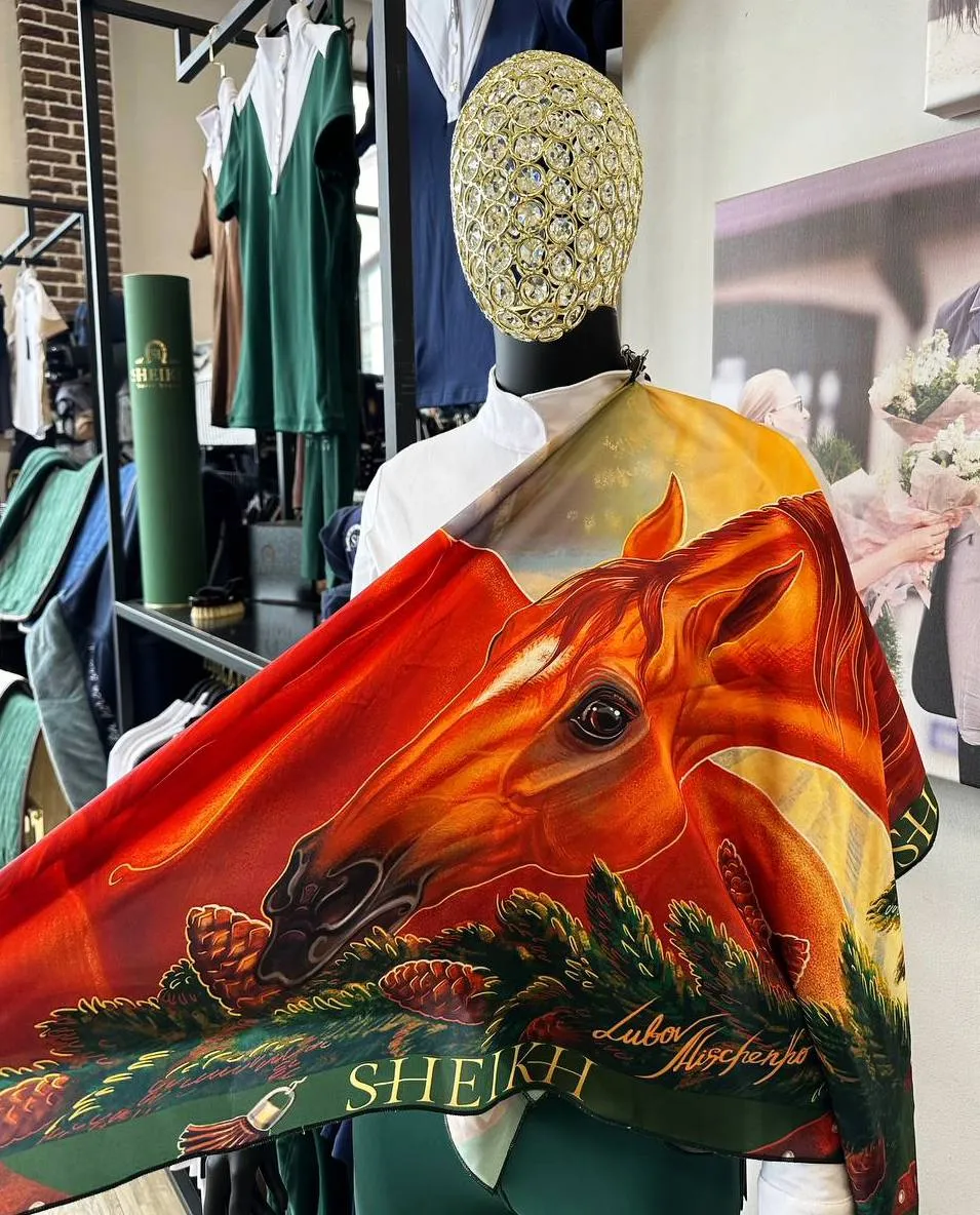 Платок маленький SHEIKH HORSE BRAND, коллекция Forest, р-р 90*90 