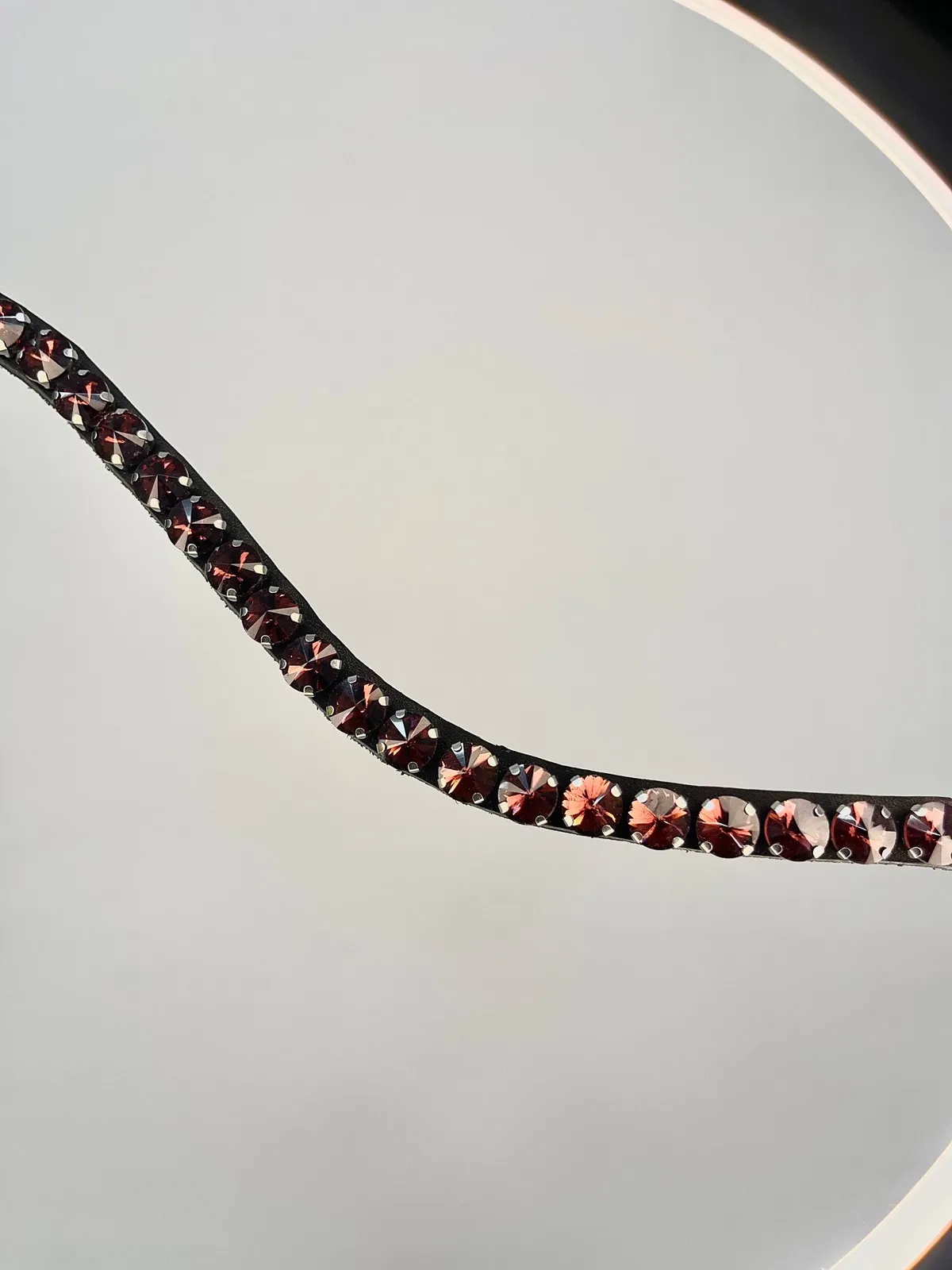 Налобник Kalipso с бордовыми стразами, размер full (43 см)