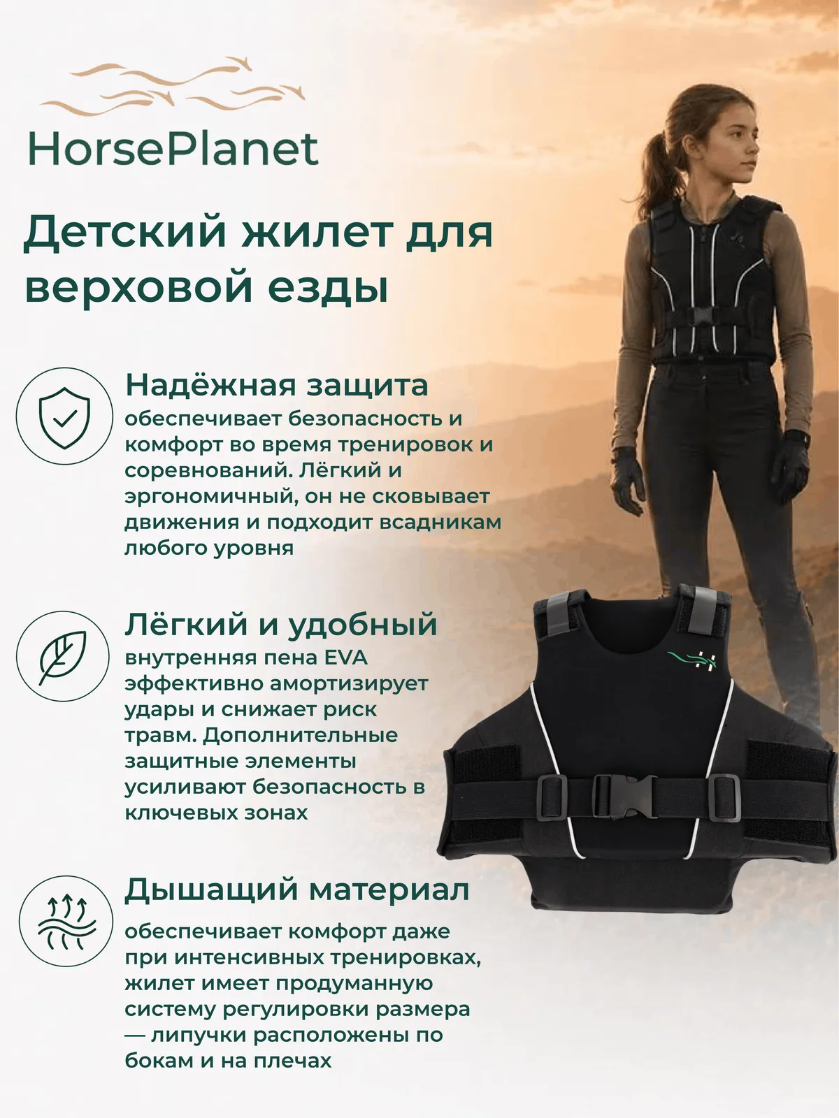 Детский жилет для верховой езды Кортина HorsePlanet
