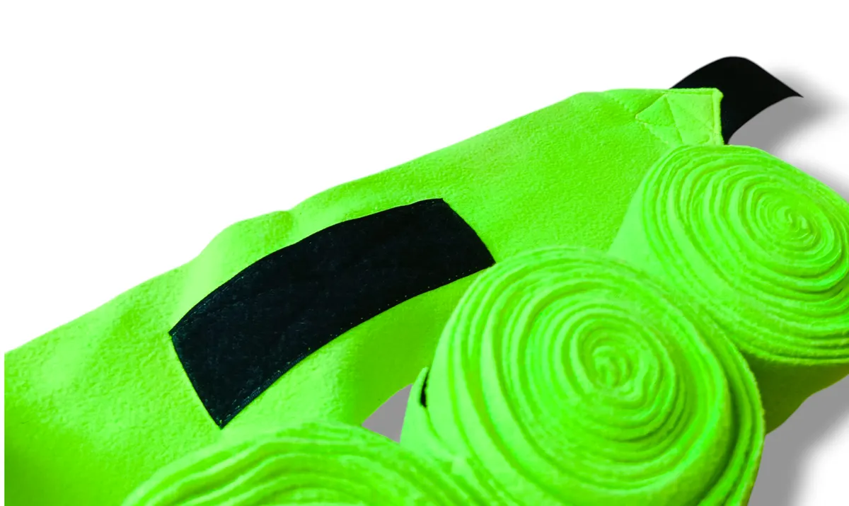 Флисовые бинты для лошади неоново-салатовые 10см*3м