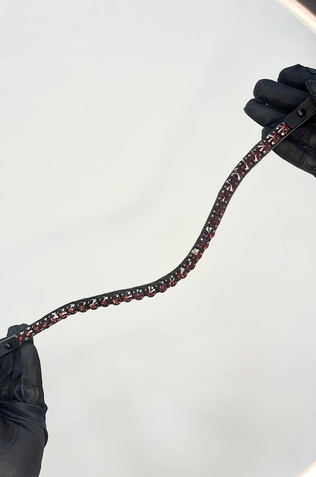 Налобник Kalipso с бордовыми стразами, размер full (43 см)