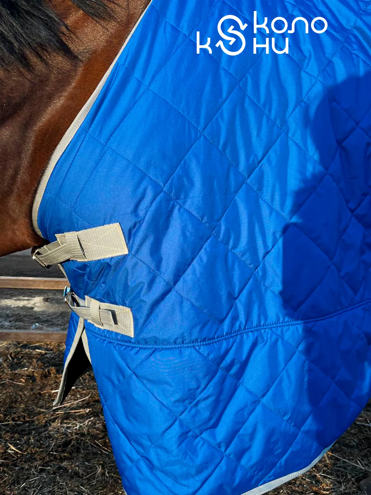 Попона зимняя для лошади конный спорт, верховая езда ОколоКони, цвет синий, р-р 165
