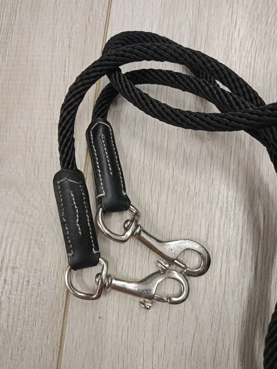 Двойная корда/вожжи для работы в руках ERIC THOMAS PRO, черные, 8 м