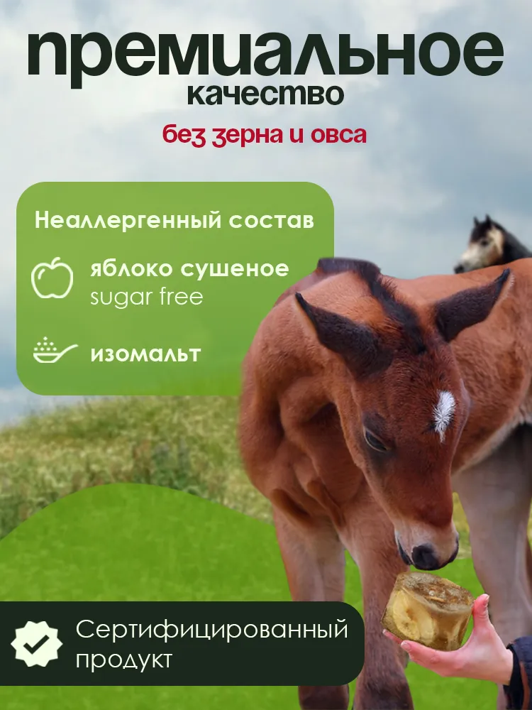 Лизунец (ликит) без сахара яблочный 600гр PferdEssen