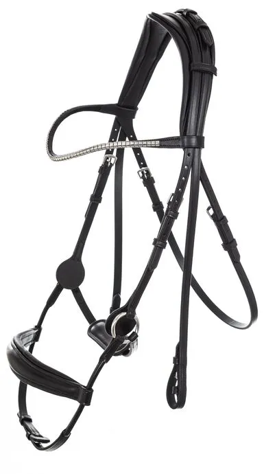 Уздечка JUMP с анатомическим капсюлем LeatherArt (FULL, Чёрный)