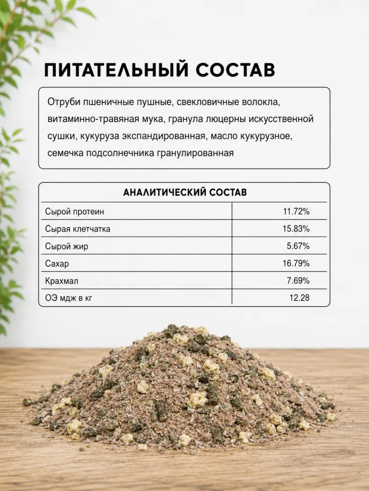 Be:Natu ОптиКаша каша для чувствительных лошадей, в холодный период и после нагрузок, 20 кг