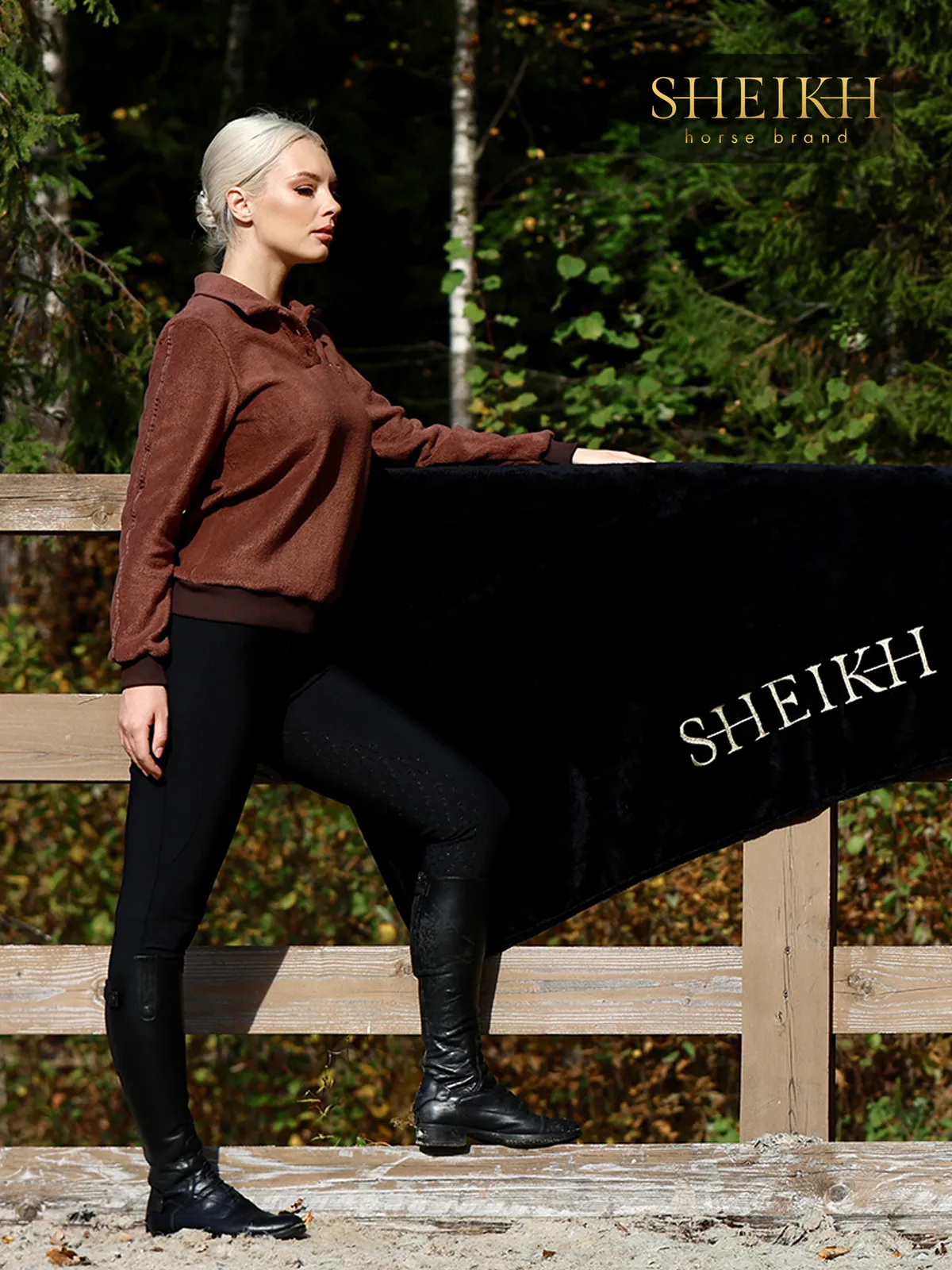 Флисовая кофта SHEIKH HORSE BRAND, цвет коричневый, размер 44 (M)