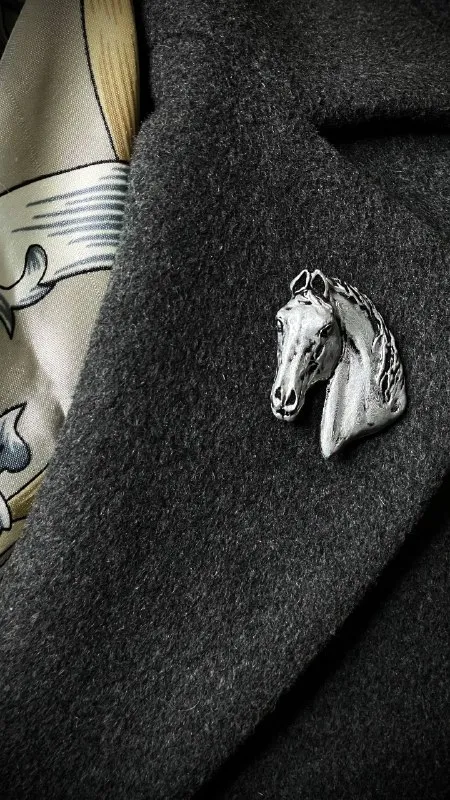 Брошь Конь серебро (имитация)