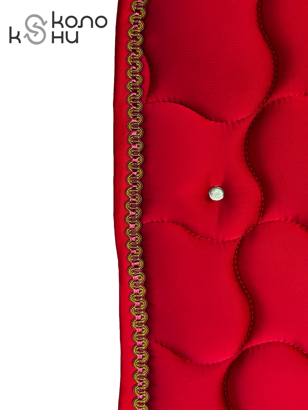 Вальтрап конкурный для лошади конный спорт, верховая езда ОколоКони, цвет красный, крупная стежка