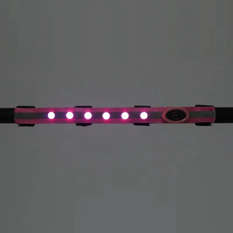 Накладка на налобный ремень с LED светом, розовая