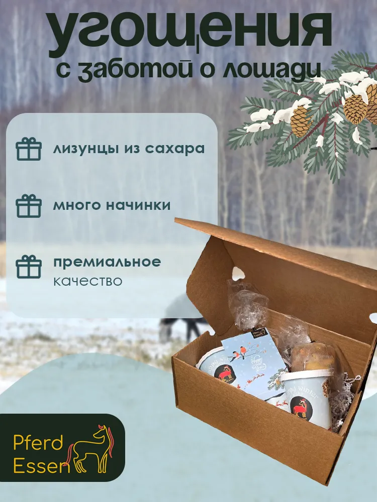 Новогодний подарок для конника PferdEssen (ликиты, козинаки, печенье)
