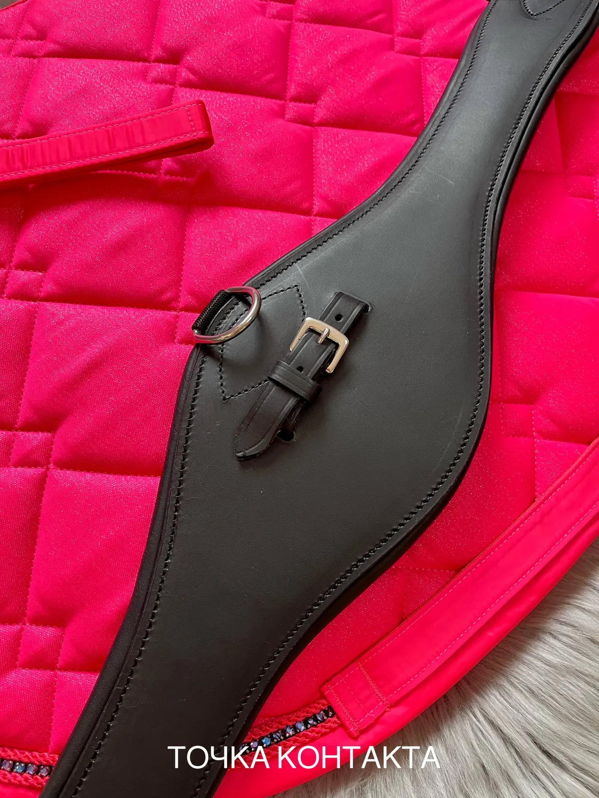 Подпруга Daslo кожаная с полуфартуком 120 см