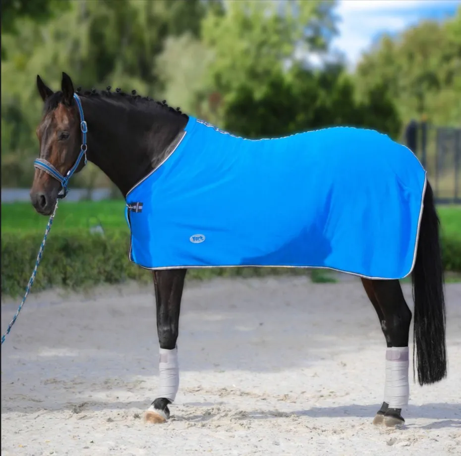 Попона York Britta флисовая без ремней голубая 135 см