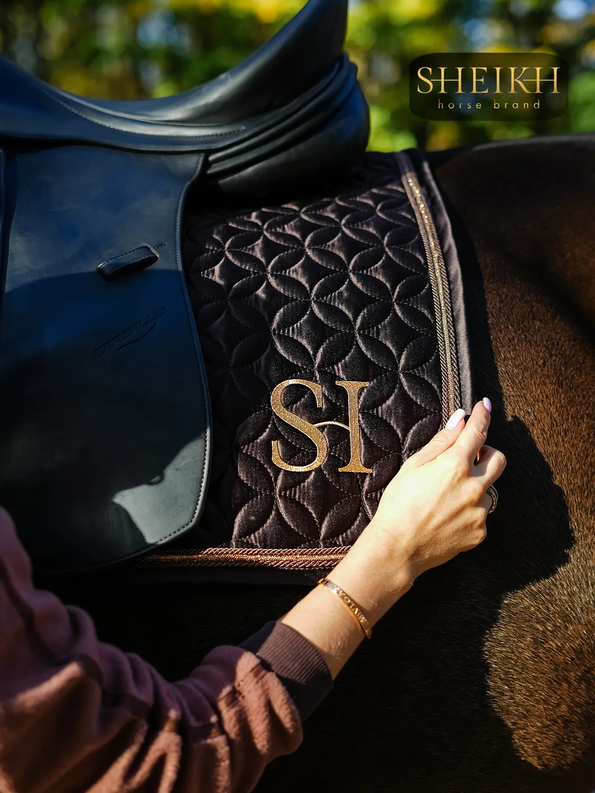 Вальтрап выездковый SHEIKH HORSE BRAND, коллекция ORIENTAL, цвет коричневый
