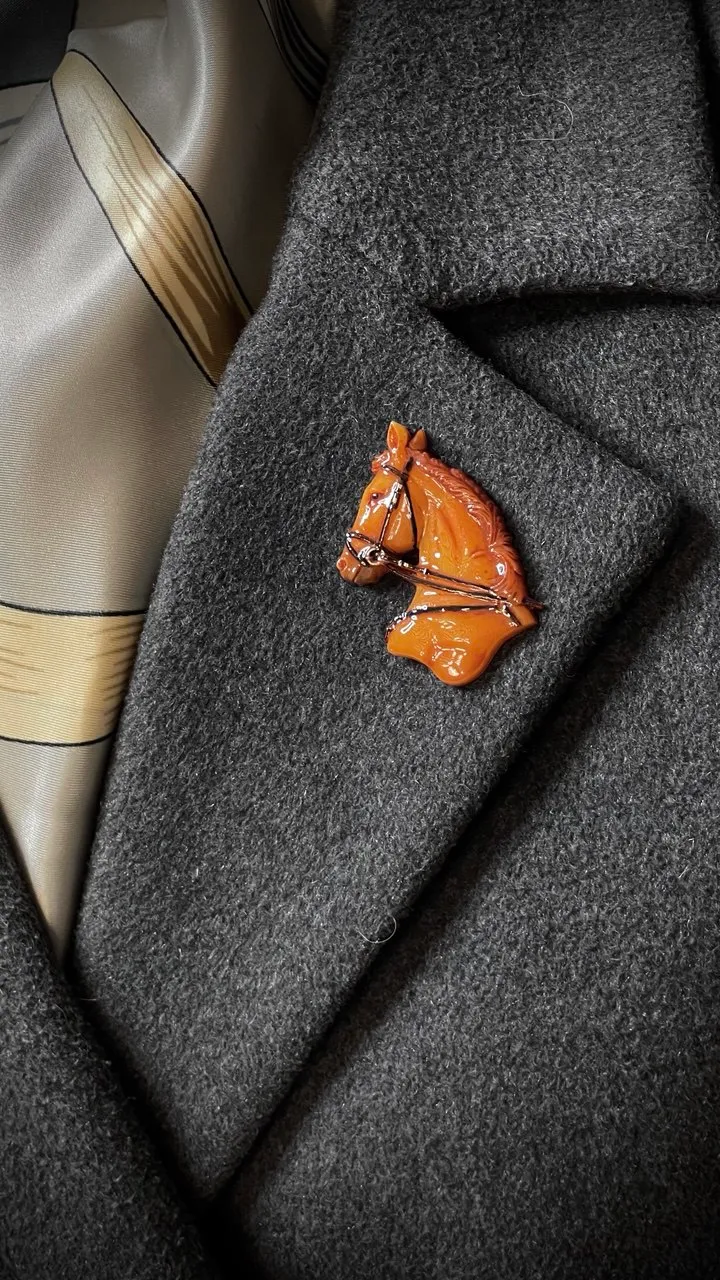 Брошь Донская лошадь ручная работа