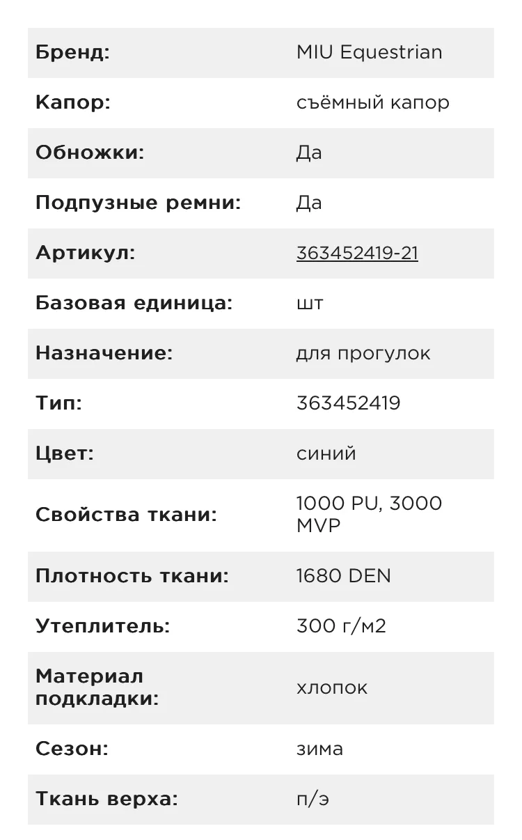 Попона зимняя Alaska с капором, 155см, 300гр. Синий