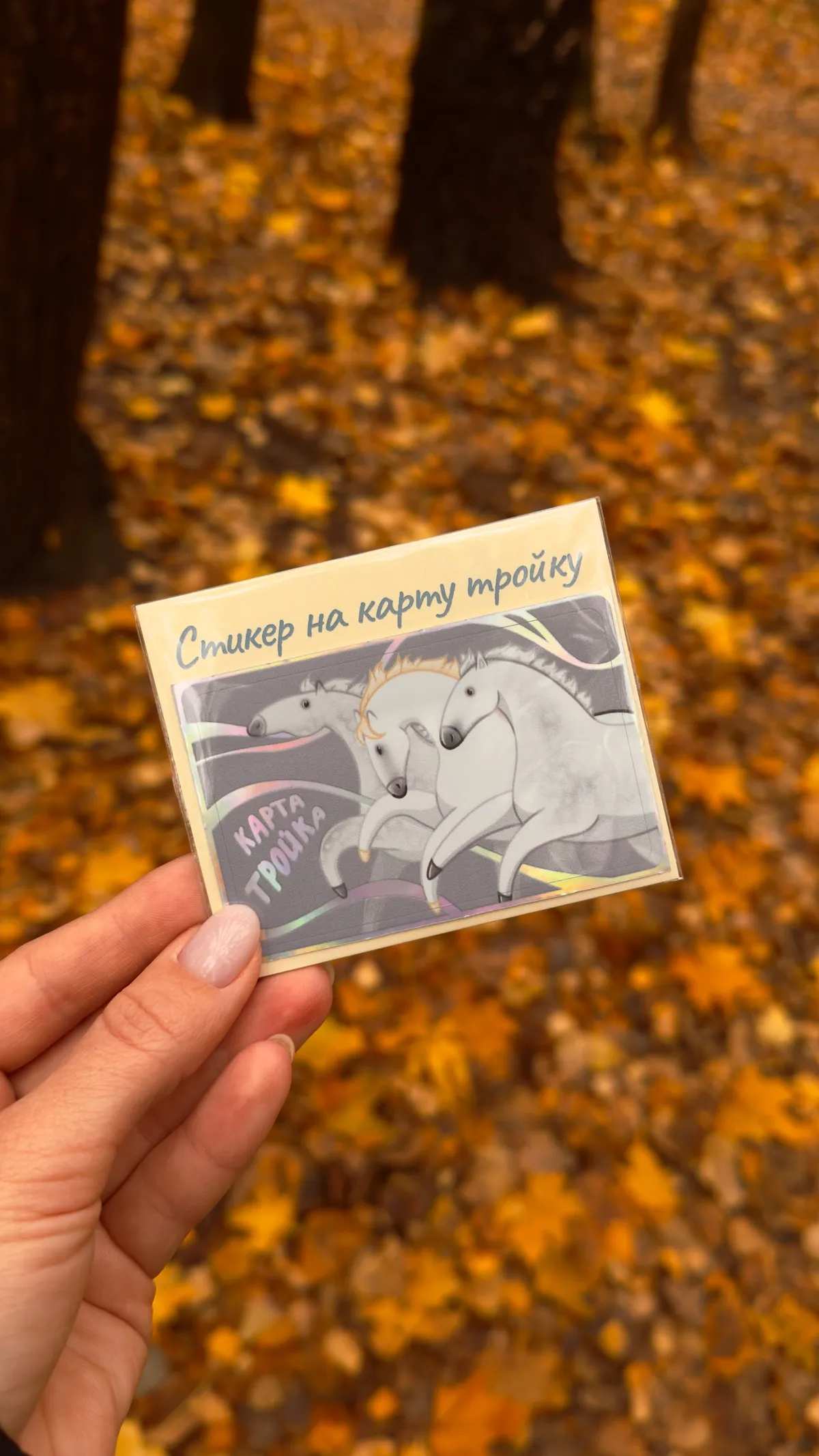 Стикер на карту тройку; Наклейка