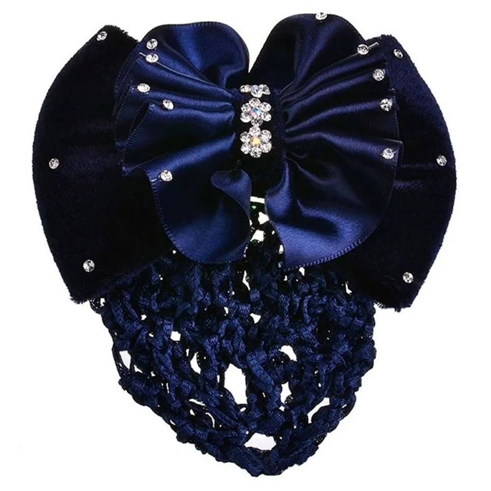 Заколка для волос, со стразами и сеточкой