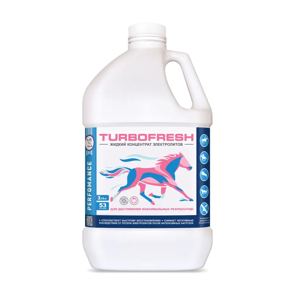 Пробио: Perfomance TURBOFRESH / Перфоманс Турбофреш, комплекс жидких электролитов д/лошадей, 3,75 л.