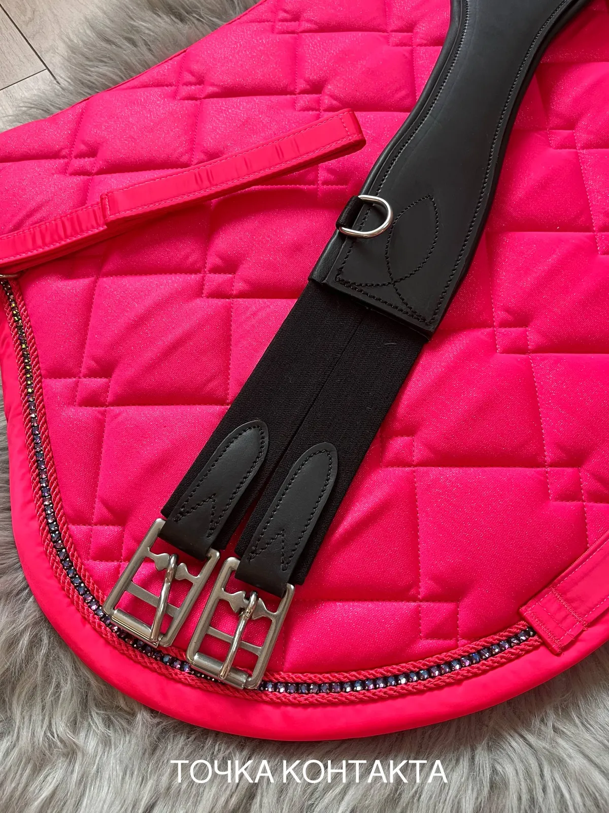 Подпруга Daslo кожаная с полуфартуком 120 см