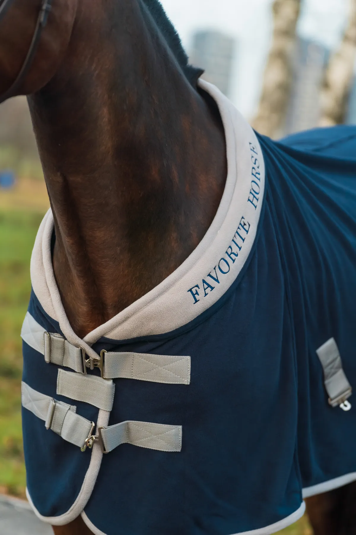 Попона флисовая FAVORITE HORSE Aristocratic (синяя,145)