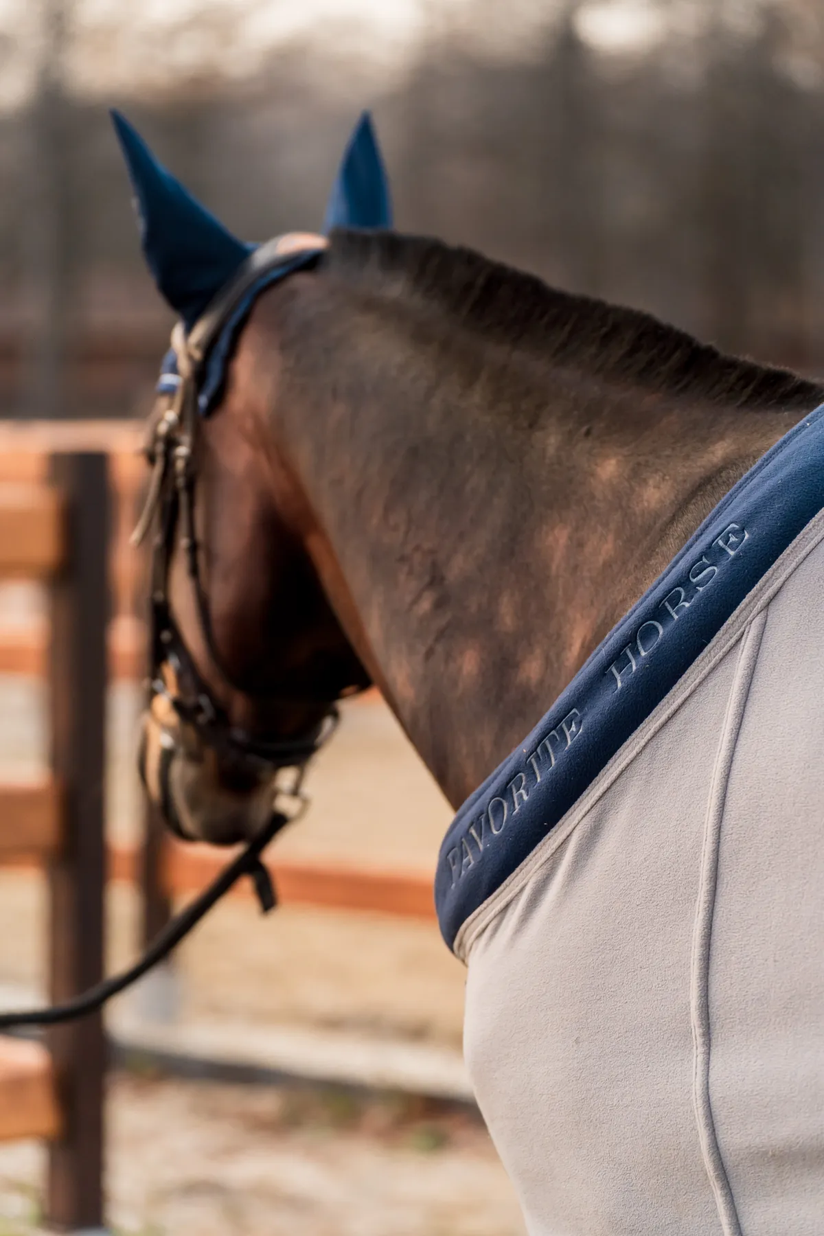 Попона флисовая FAVORITE HORSE Aristocratic (серая,135)
