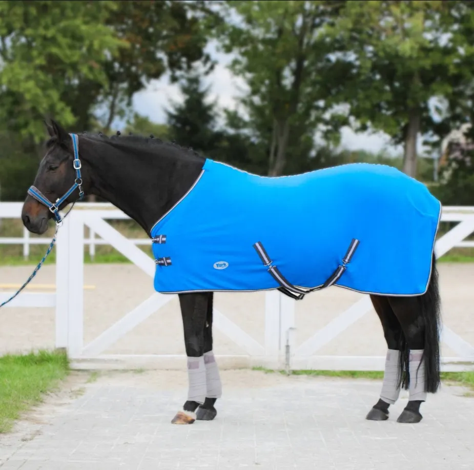 Попона York Britta флисовая с ремнями синяя 105 см