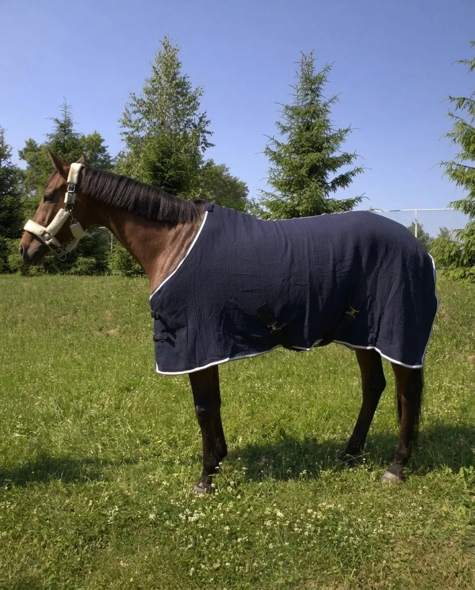 Вафельная попона HorsePlanet (105, Черный)