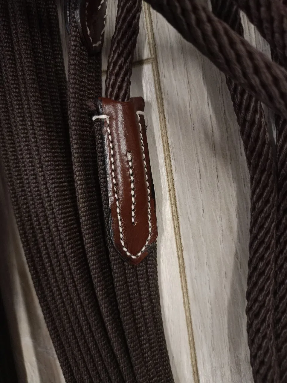 Двойная корда/вожжи для работы в руках ERIC THOMAS PRO, коричневые, 8 м