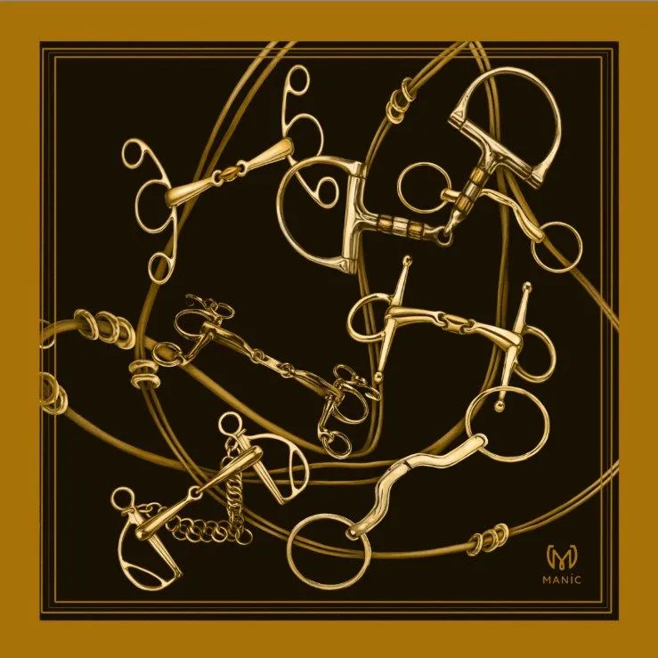 Шелковый платок большой MANIC, Тёмный