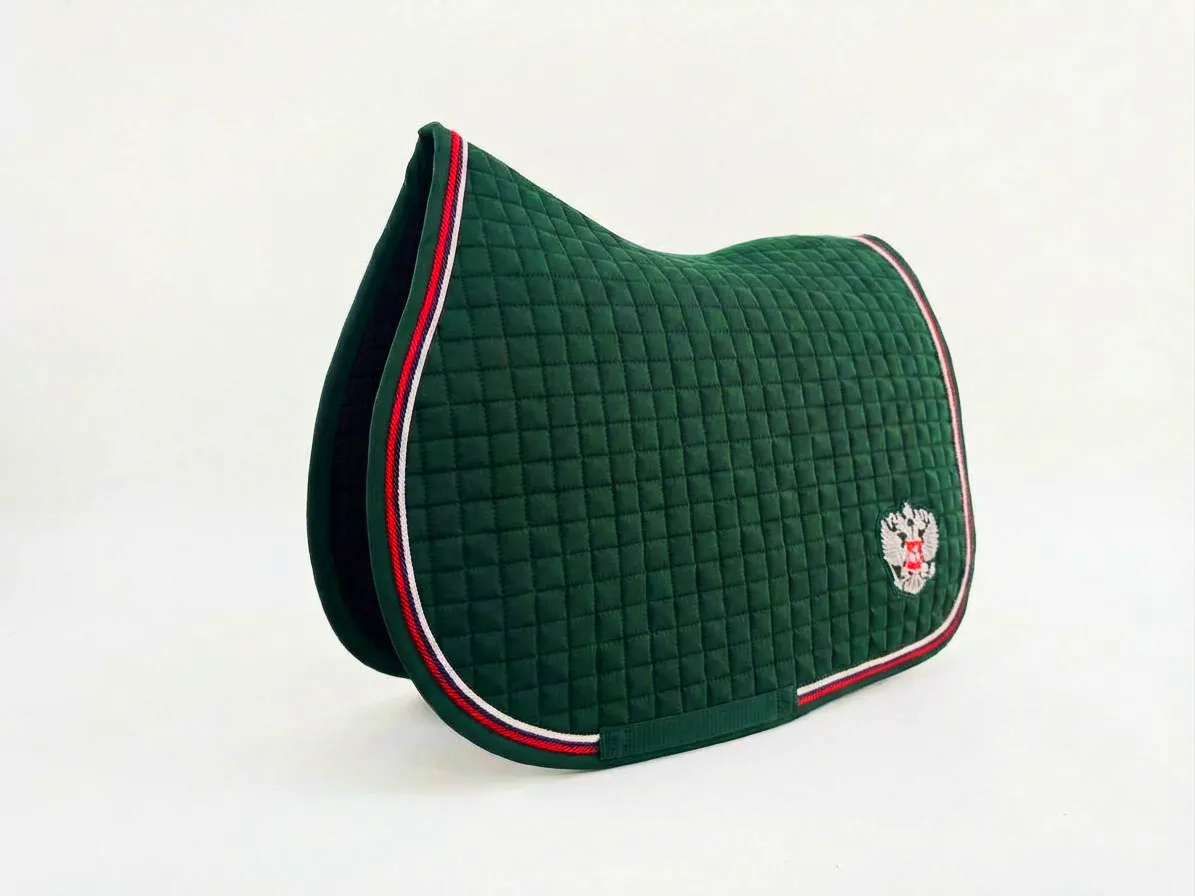 Вальтрап конкурный Российская Федерация для конного спорта ОколоКони, цвет зеленый, мелкая стежка