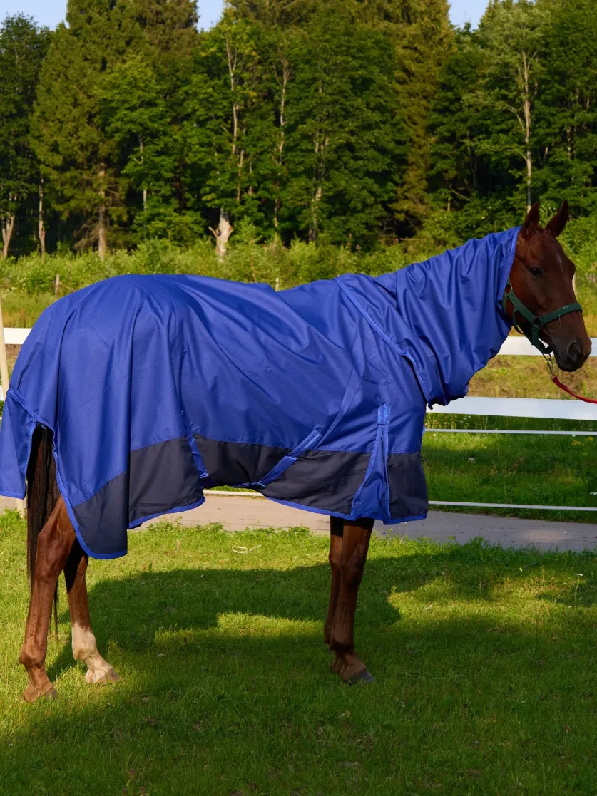 Попона дождевая HorsePlanet (155, Cиний)
