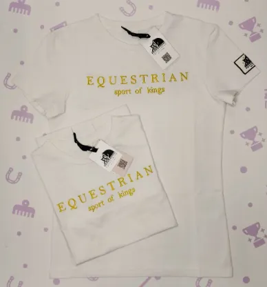 Футболка Equestrian (m, бело-золотая)