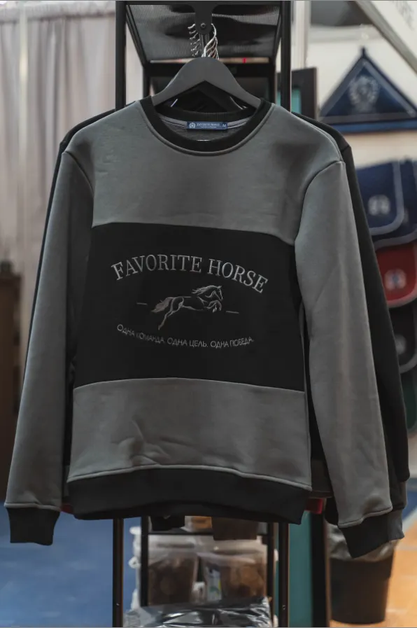 Свитшот утеплённый FAVORITE HORSE (серый, l)